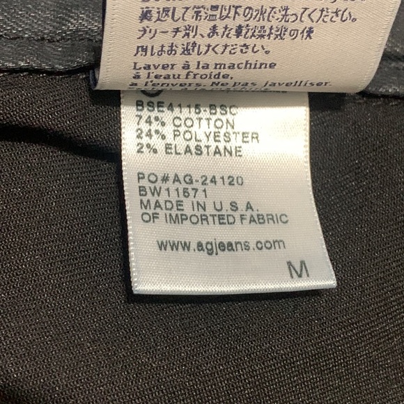 AG Adriano Goldschmied Biker Motorcycle Coated Jacket - Blackslick - Medium - Picture 11 of 12